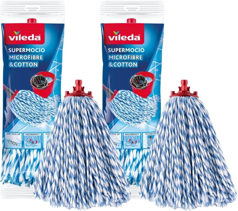 Vileda Supermocio Micro And Cotton Mop Multi Color For Floor New