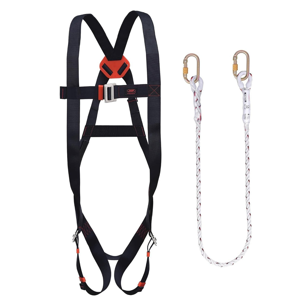 JSP SPARTAN Restraint Kit Black One Size Height Safety Harness & Lanyard New