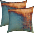 Vintage Abstract Throw Pillow Covers Set 2 Blue Brown Grunge Cushion Cases New