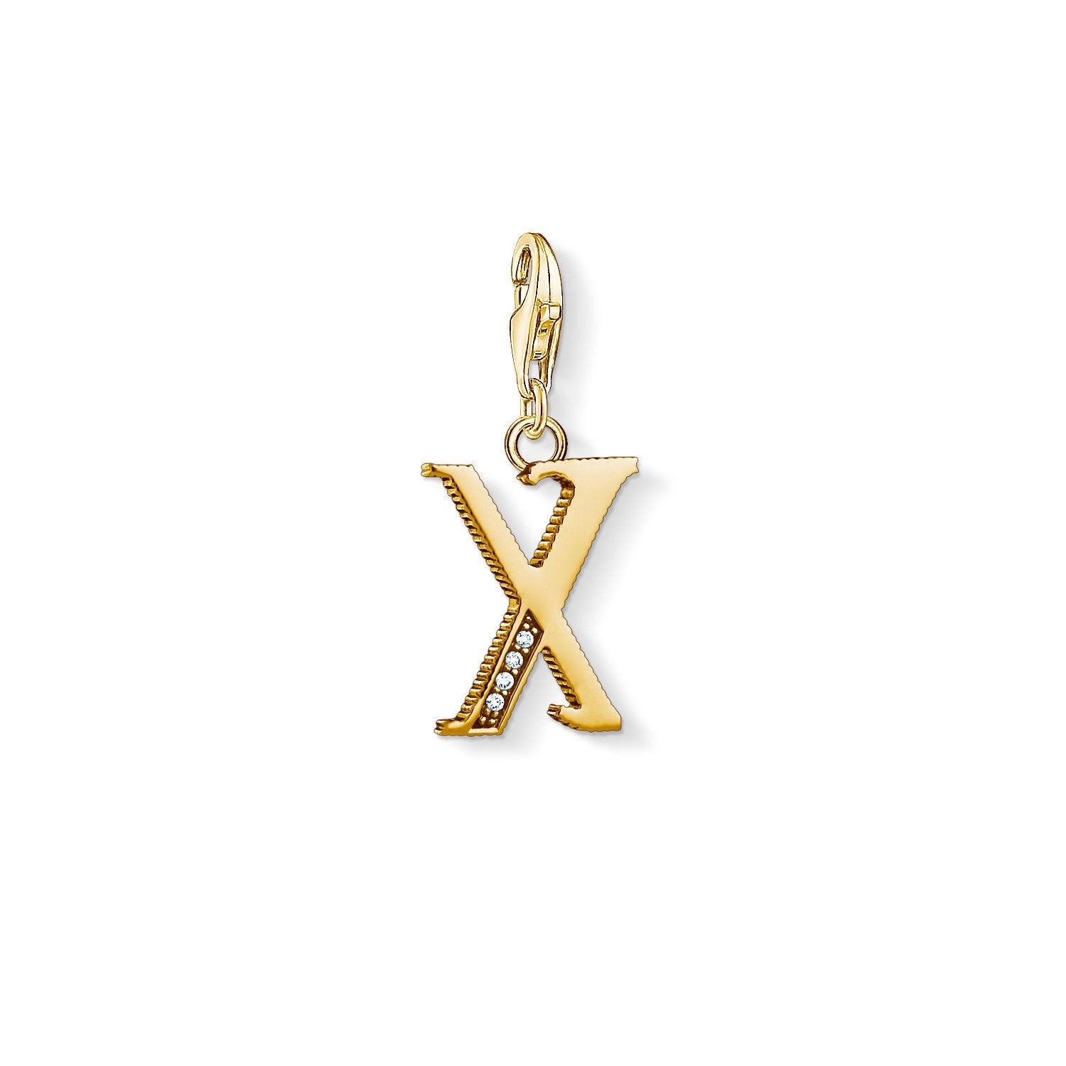 Thomas Sabo Women Charm Pendant Letter A-Z Charm Club 18k Yellow Gold Plating 925 Sterling Silver