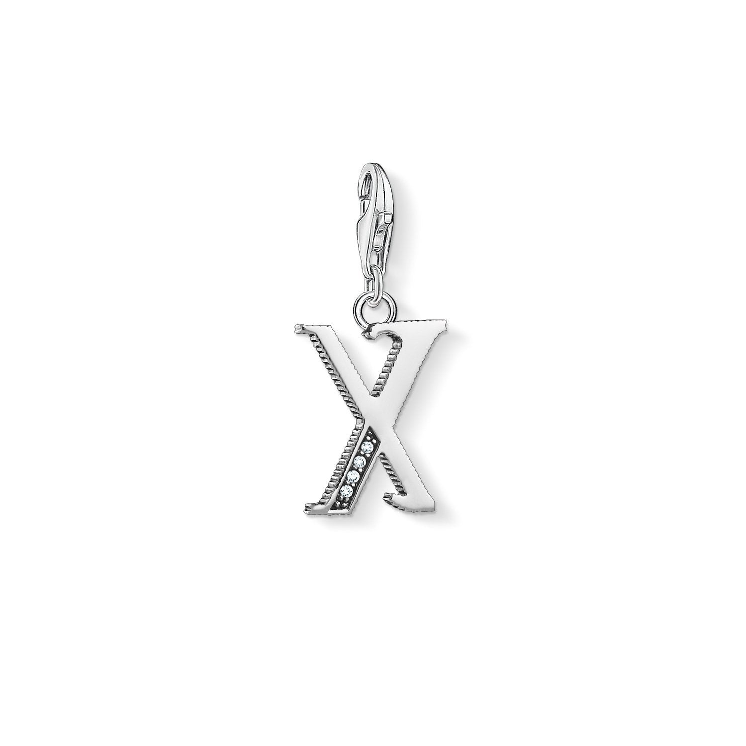 Thomas Sabo Women Charm Pendant Letter A-Z Charm Club Blackened 925 Sterling Silver