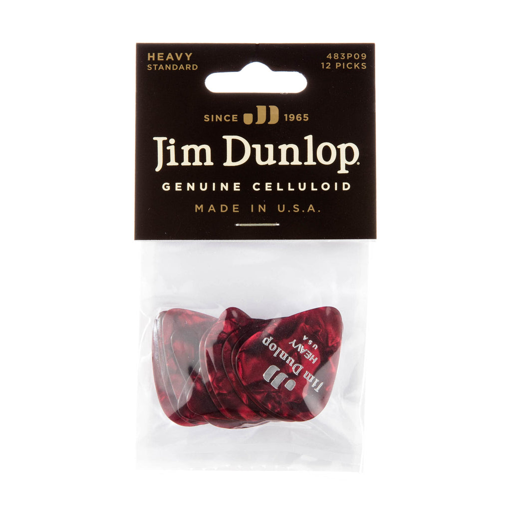 Jim Dunlop 483P09HV Guitar Pick Player Pack - Red Pearl (Pack of 12)