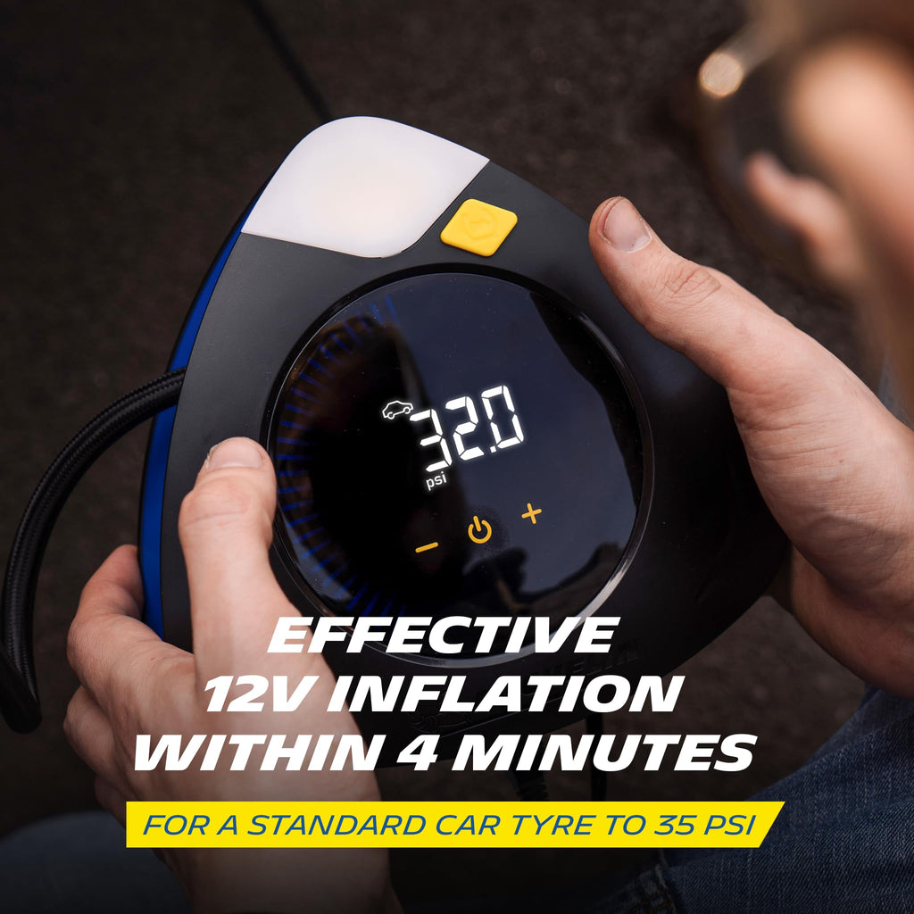 MICHELIN High Performance Programmable Rapid 12V Car Tyre Inflator Air Compressor - Portable Air Pump and Digital Tyre Pressure Gauge - Car Accessories