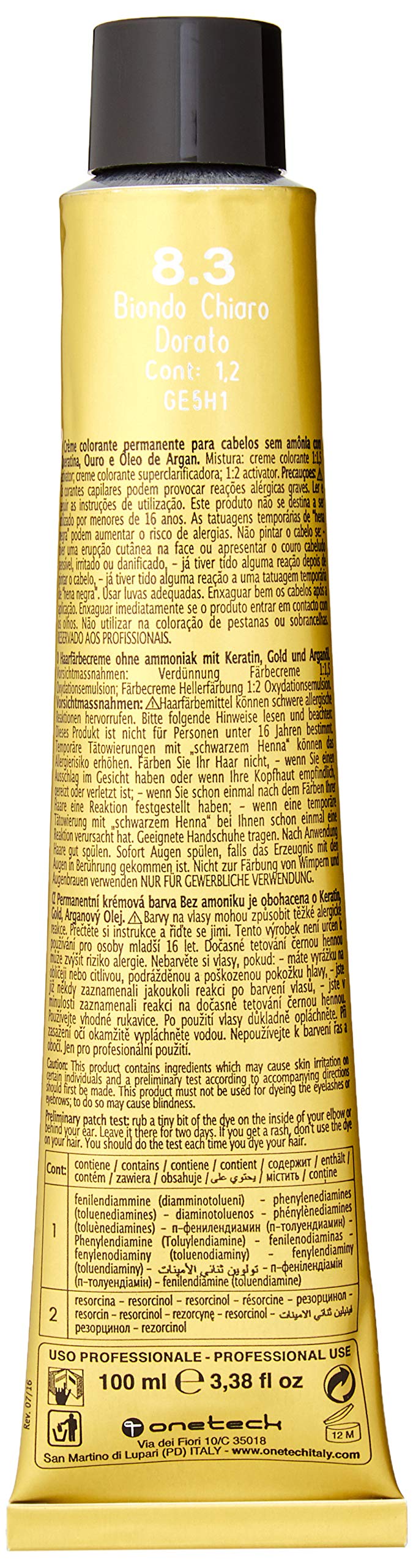 FANOLA Oro Puro Therapy Color Keratin Hair Dye 100 ml 6.13 Dark Blonde Beige